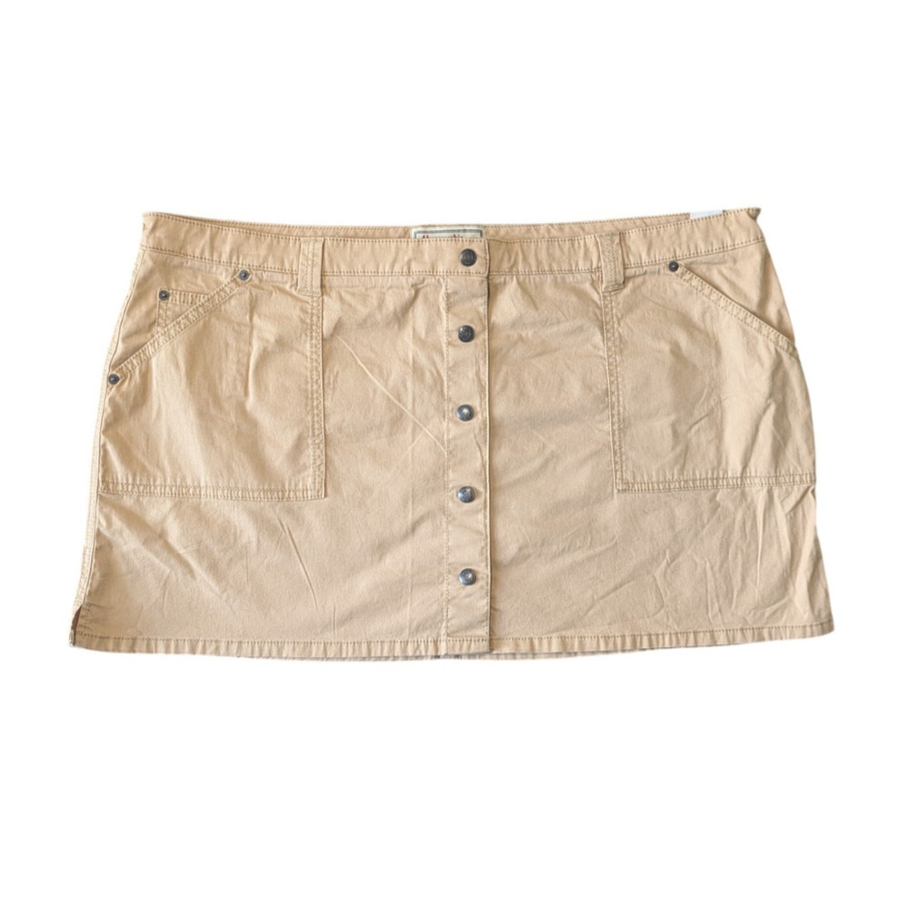 Abercrombie and Fitch Y2K Style Khaki Tan Utility Micro Mini Skirt New Size XL